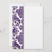 Eggplant Vintag Damask Lace Wedding Einladung (Rückseite)