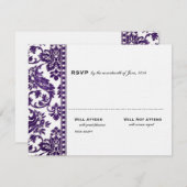 Eggplant Vintag Damask Lace Wedding RSVP (Vorne/Hinten)