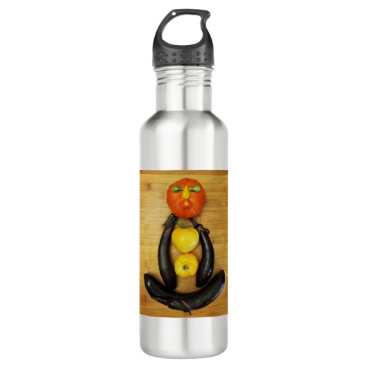 Eggplant Yogi Wasserflasche Edelstahlflasche (Vorderseite)