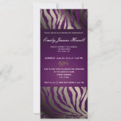 Eggplant Zebra/Abschlüsse Party Einladungen (Rückseite)