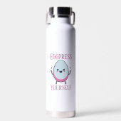 Eggpress Yourself" Funny Puff Trinkflasche (Vorne)