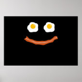 Eggs Bacon Smiley Funny Face American Breakfast Poster (Vorne)