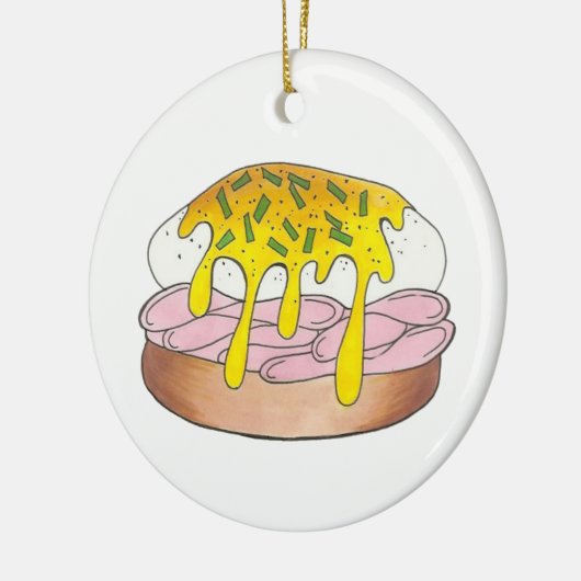 Eggs Benedict Frühstück Diner Food Feinschmecker H Keramikornament (Links)