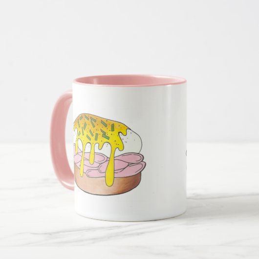 Eggs Benedict Frühstück Diner Food Feinschmecker H Tasse (Vorderseite Links)