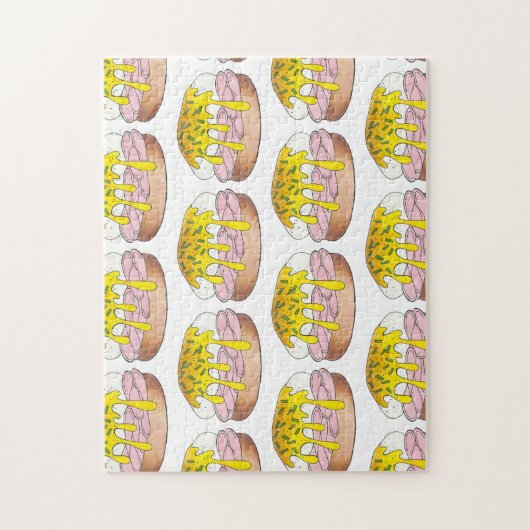 Eggs Benedict Frühstück Küche Feinschmecker Ham Puzzle (Vertikal)