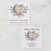 Eggs Boho Watercolor Quadratische Visitenkarte (Vorne/Hinten)