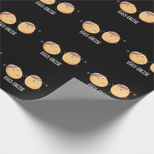 Eggs ercise Funny Aerobic Eggs Pun Dark BG Geschenkpapier (Ecke)