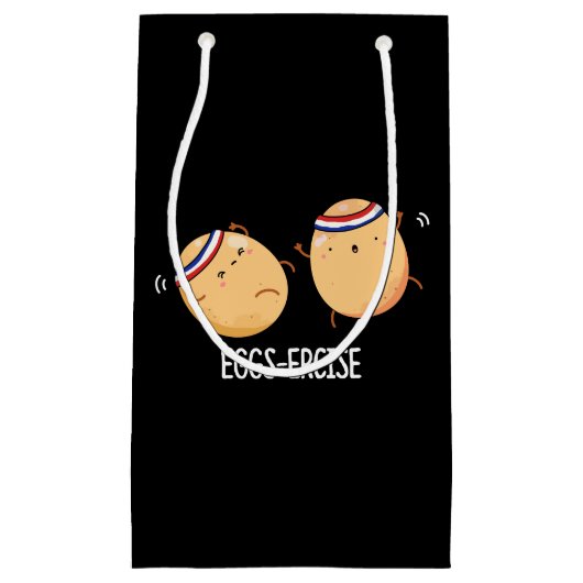 Eggs ercise Funny Aerobic Eggs Pun Dark BG Kleine Geschenktüte (Vorderseite)