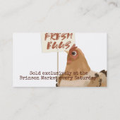 Eggs freier Streckenbauernhof des Huhnzeichens Visitenkarte (Rückseite)