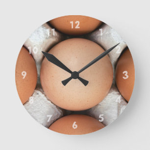 Eggs in a box runde wanduhr