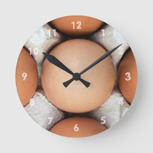 Eggs in a box runde wanduhr (Vorderseite)