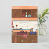 Eggs Kitchen Window Red Blume Heart Wedding Einladung (Stehend Vorderseite)