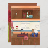 Eggs Kitchen Window Red Blume Heart Wedding Einladung (Vorne/Hinten)