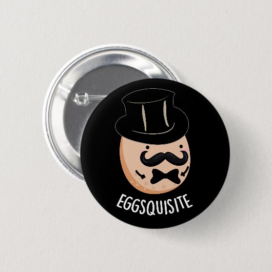 Eggs leise Funny Exquisite Egg Pun Dark BG Button (Vorne & Hinten)