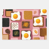 Eggs on Toast Pattern – Fun Breakfast Food Ill Geschenkpapier Set (Vorderseite 3)