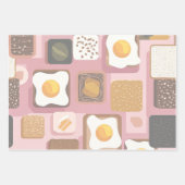 Eggs on Toast Pattern – Fun Breakfast Food Ill Geschenkpapier Set (Vorderseite 2)