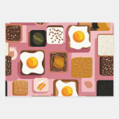 Eggs on Toast Pattern – Fun Breakfast Food Ill Geschenkpapier Set (Vorderseite)