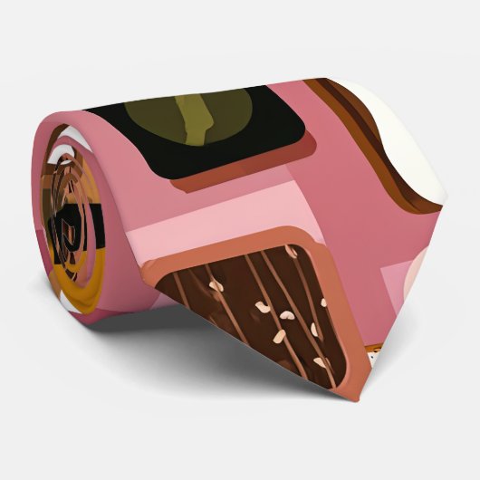 Eggs on Toast Pattern Tie – Fun Breakfast Food Ill Krawatte (Gerollt)