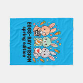 Eggs-Ray Frühlingsedition Lustige Rad Tech Ostern Fleecedecke (Vorderseite (Horizontal))