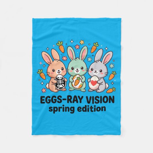 Eggs-Ray Frühlingsedition Lustige Rad Tech Ostern Fleecedecke (Vorderseite)