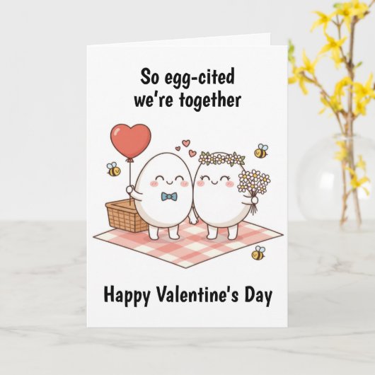 Eggs Valentine's Day Karte (Gelbe Blume)
