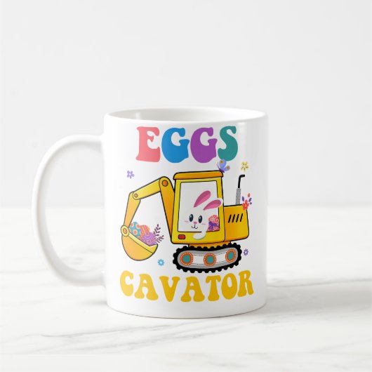 Eggscavator Easter Day Excavator Hunting Egg Bunny Kaffeetasse (Links)