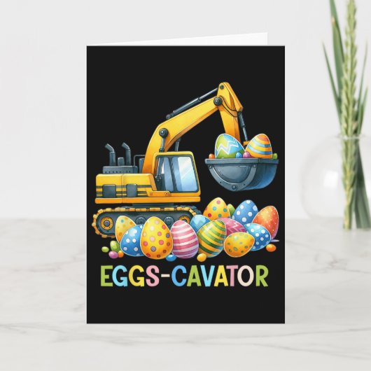 Eggscavator Easter Egg Hunt Construction Trucks To Karte (Vorderseite)