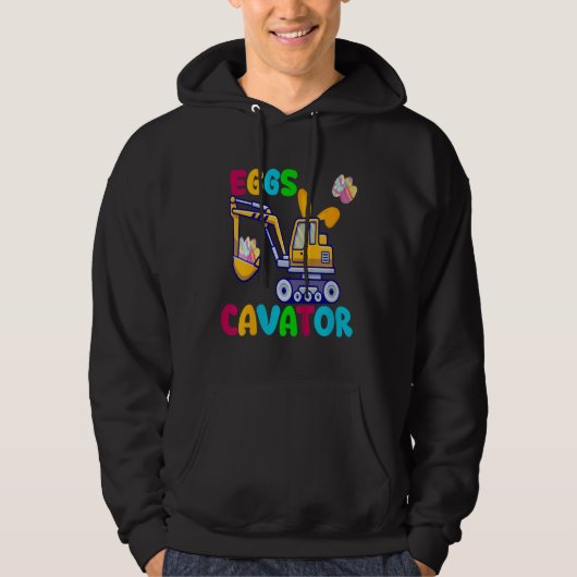 EggsCavator Happy Easter Funny Excavator Hunting E Hoodie (Vorderseite)