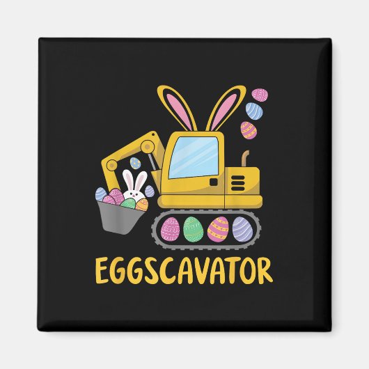 Eggscavator Happy Oaster Bagger Jagdeier Junge Magnet (Vorne)