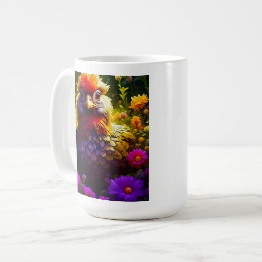 Eggsellent Vibes! | Hübsche, farbenfrohe Hühnerart Kaffeetasse (Vorderseite Links)