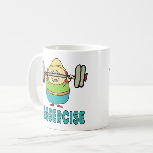 Eggsercise Egg Pun Übung Kaffeetasse (Vorderseite Links)