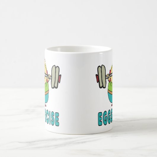 Eggsercise Egg Pun Übung Kaffeetasse (Mittel)