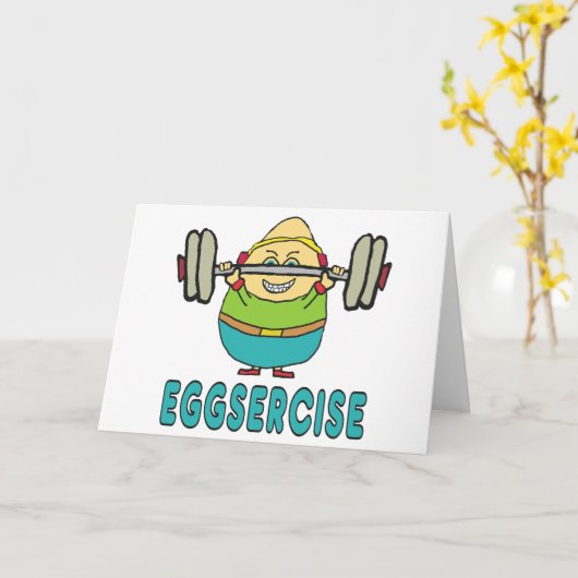 Eggsercise Egg Pun Übung Karte (Gelbe Blume)