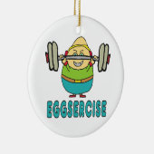Eggsercise Egg Pun Übung Keramik Ornament (Rechts)