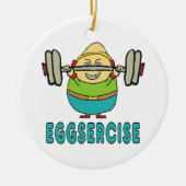 Eggsercise Egg Pun Übung Keramik Ornament (Vorne)