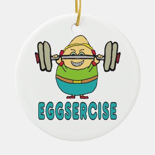 Eggsercise Egg Pun Übung Keramik Ornament (Vorne)