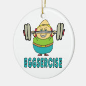 Eggsercise Egg Pun Übung Keramik Ornament (Links)
