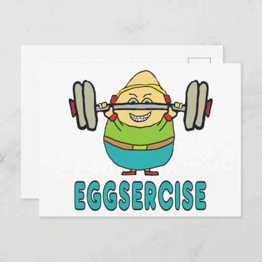 Eggsercise Egg Pun Übung Postkarte (Vorne/Hinten)