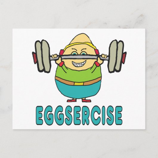Eggsercise Egg Pun Übung Postkarte (Vorderseite)