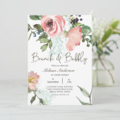 Eggshell and Blush Bridal Brunch Einladung (Stehend Vorderseite)