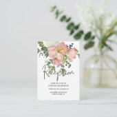 Eggshell and Blush Floral Wedding Card Begleitkarte (Stehend Vorderseite)