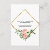 Eggshell and Blush Floral Wedding Card Begleitkarte (Rückseite)
