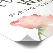 Eggshell and Blush Floral Wedding Card & Gifts Poster (Ecke)