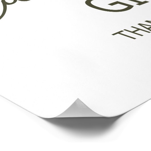 Eggshell and Blush Floral Wedding Card & Gifts Poster (Ecke)