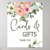 Eggshell and Blush Floral Wedding Card & Gifts Poster (Vorne)