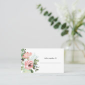 Eggshell and Blush Floral Wedding Escort Card Platzkarte (Stehend Vorderseite)