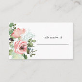 Eggshell and Blush Floral Wedding Escort Card Platzkarte (Vorderseite)