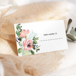 Eggshell and Blush Floral Wedding Escort Card Platzkarte