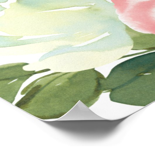 Eggshell and Blush Floral Wedding Liebe ist süß Poster (Ecke)