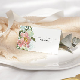 Eggshell and Blush Floral Wedding Platzkarte